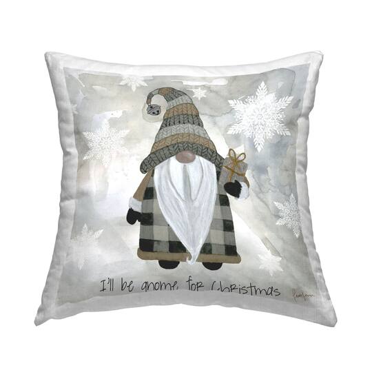 Stupell Industries Gnome for Christmas Cozy Snowflake Throw Pillow